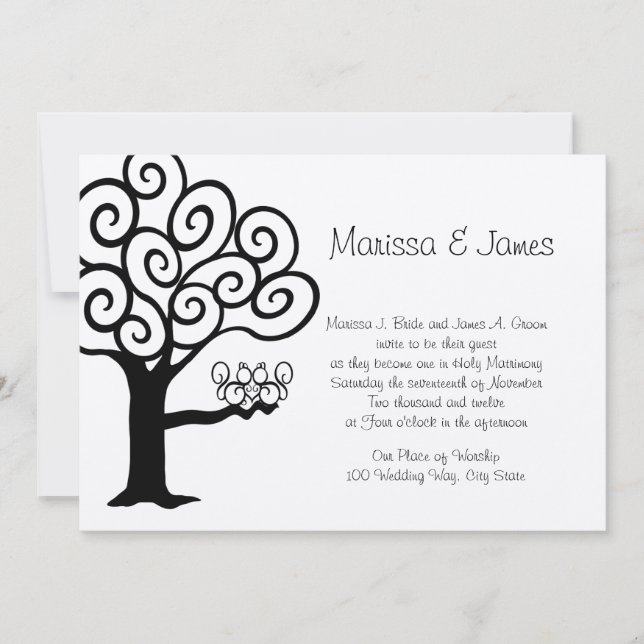 Invitación Boda de amor de ardilla (Anverso)