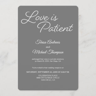 Invitación Boda de amor es paciente