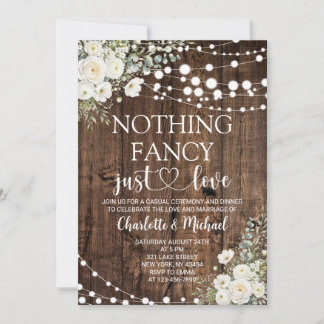 Invitación Boda de Amor Floral Blanco Sin Adornos
