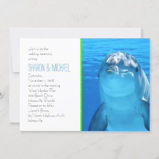 Invitación Boda de amor para delfines subacuáticos