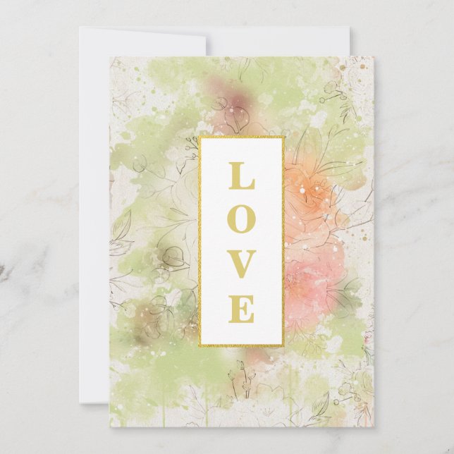 Invitación *~ Boda de AMOR romántico floral AR26 QR RSVP 4 (Anverso)