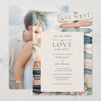 Invitación Boda de Amor y Foto en Key West