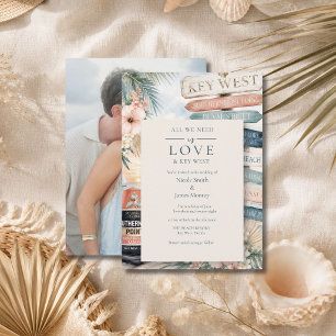 Invitación Boda de Amor y Foto en Key West