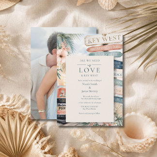 Invitación Boda de Amor y Foto en Key West