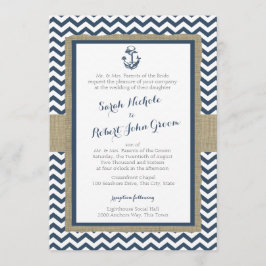 Invitación Boda de Anchor y de la Marina de Chevron