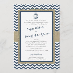 Invitación Boda de Anchor y de la Marina de Chevron