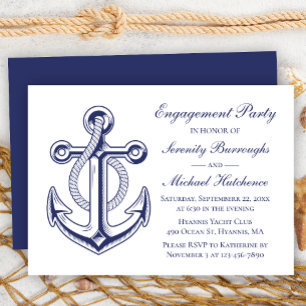 Invitación Boda de Anclaje Azul de la Marina del Partido de C