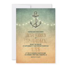 Boda de anclaje náutico de luces rusticas