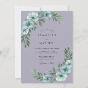 Invitación Boda de Anémona Acuática Lila