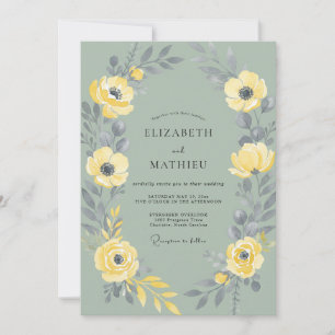 Invitación Boda de Anémona Amarilla en Pizarra