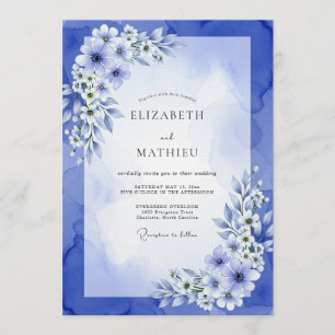 Invitación Boda de Anémona Azul Pictórica