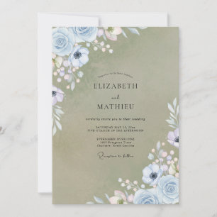 Invitación Boda de Anémona Caracol Oliva