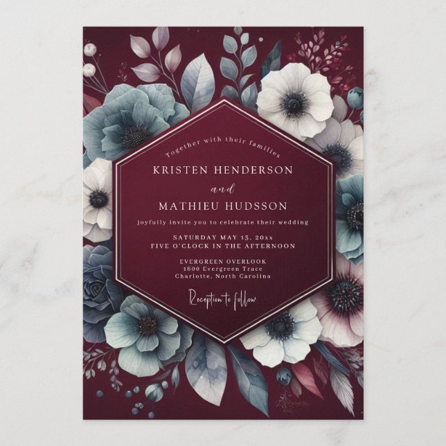 Invitación Boda de Anémona Claret Moody (Anverso)