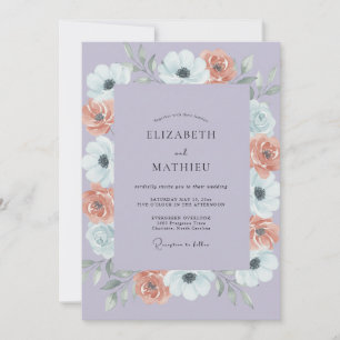 Invitación Boda de Anémona Coral Lila