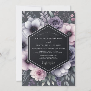 Invitación Boda de Anémona Crepuscular Carbón