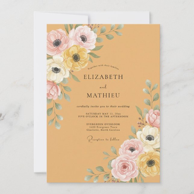 Invitación Boda de Anémona de Miel (Anverso)