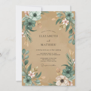 Invitación Boda de Anémona de Pizarra Beige