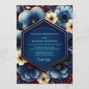 Invitación Boda de Anémona Dorada de la Marina