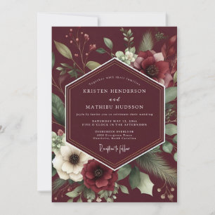 Invitación Boda de Anémona Dramática de Borgoña
