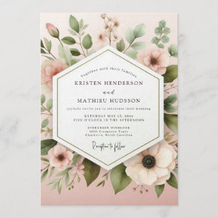 Invitación Boda de Anémona Etérea con Rubor