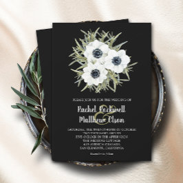 Invitación Boda de anémona floral acuarela