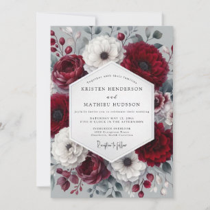 Invitación Boda de Anémona Invernal de Borgoña