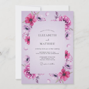 Invitación Boda de Anémona Lila Magenta