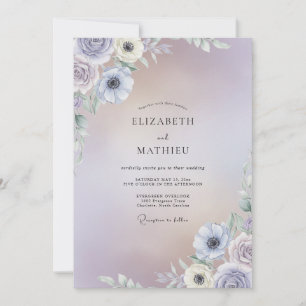 Invitación Boda de Anémona Lila Periwinkle