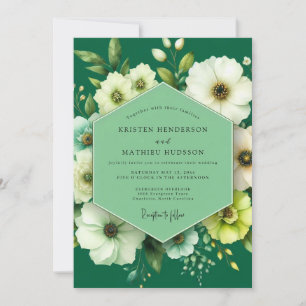 Invitación Boda de Anémona Marfil Esmeralda