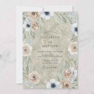 Invitación Boda de Anémona Marrón Perla