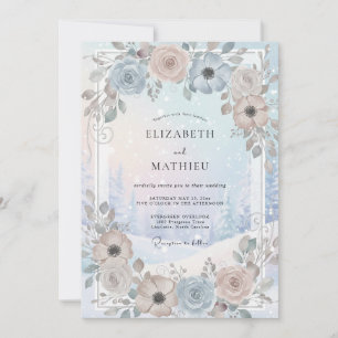 Invitación Boda de Anémona Mauve Pizarra