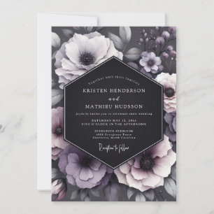 Invitación Boda de Anémona Melancolía Carbón