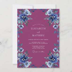 Invitación Boda de Anémona Periwinkle Amatista