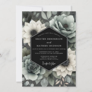 Invitación Boda de Anémona Pintada en Pizarra
