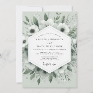 Invitación Boda de Anémona Susurrante Salvia