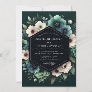 Invitación Boda de Anémona Umbral Verdeazulado