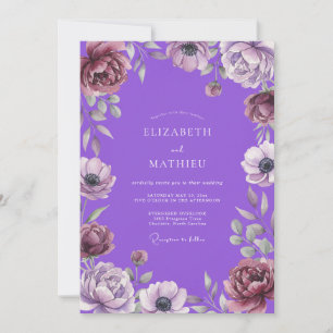 Invitación Boda de Anémona Violeta Vibrante