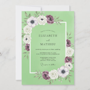 Invitación Boda de Anemone de Ciruela y Pistacho