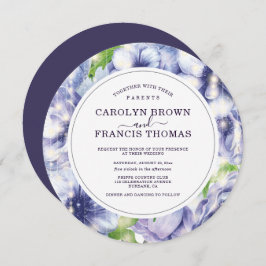 Invitación Boda de Anemone Floral Purple de Lujo