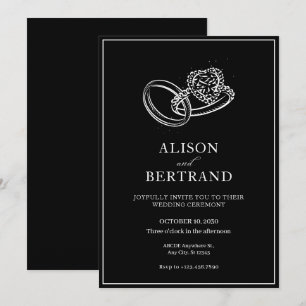 Invitación Boda de anillo de pareja elegante y sencillo moder