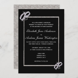 Invitación Boda de Anillos Bodas Plateados Diamond Plata