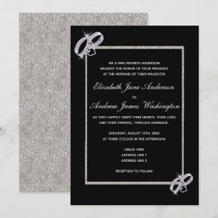 Invitación Boda de Anillos Bodas Plateados Diamond Plata
