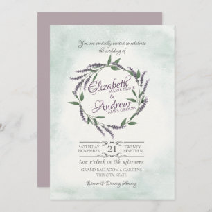 Invitación Boda de anillos de lavanda