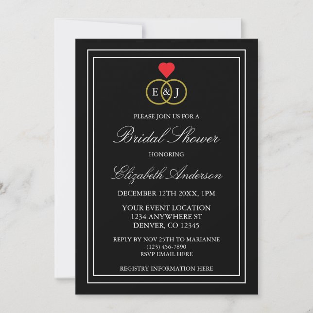 Invitación Boda de Anillos Entrelazados (Anverso)