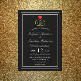 Invitación Boda de anillos entrelazados