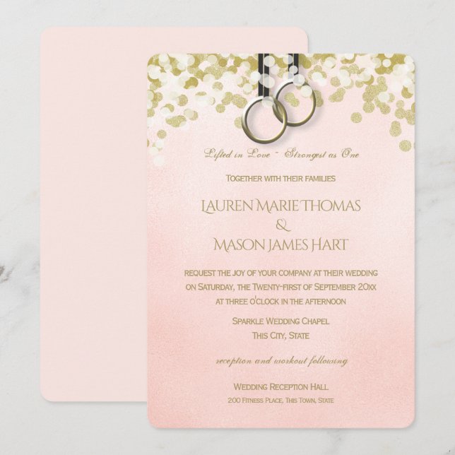 Invitación Boda de Anillos Gimnásticos de Capacitación en Fit (Anverso / Reverso)