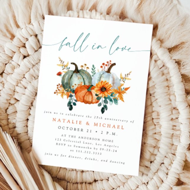 Invitación Boda de aniversario de calabaza rústica boho chic  (Subido por el creador)