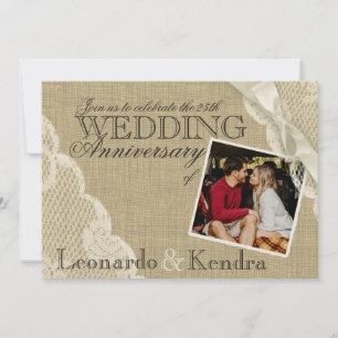 Invitación Boda de aniversario de encaje vintage