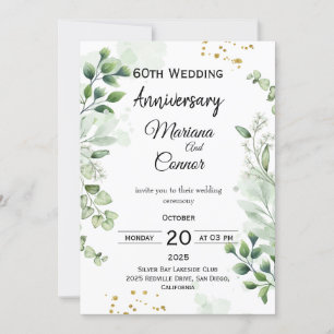 Invitación Boda de aniversario floral boho con vegetación 