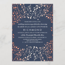 Invitación Boda de aniversario floral de aliento de bebé en r